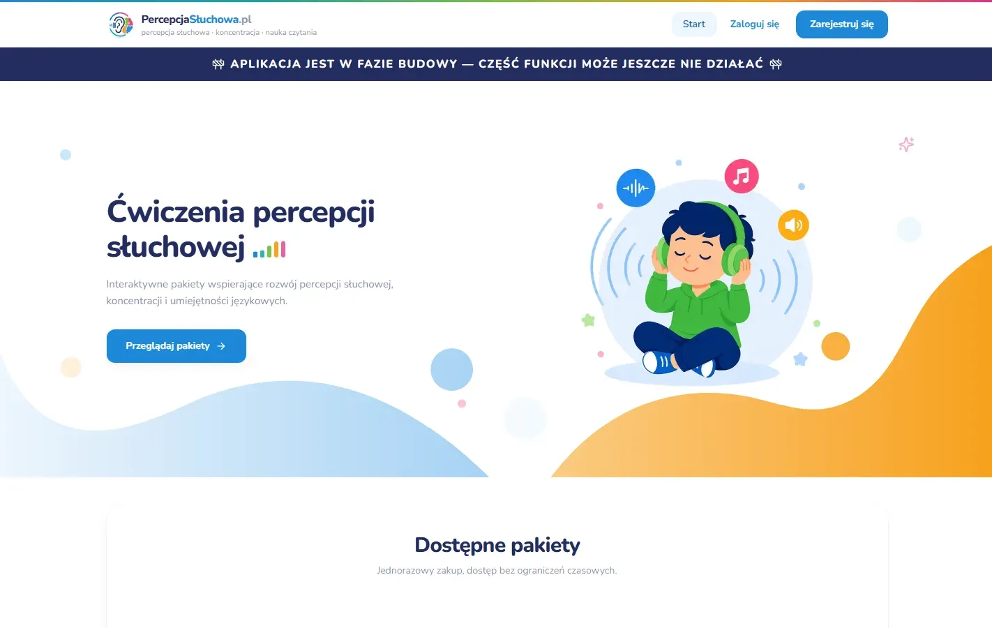 Podgląd realizacji Platforma PercepcjaSłuchowa.pl